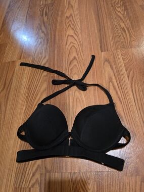 Victoria's Secret Pink - Black Halter Push-Up Bra Top 32C